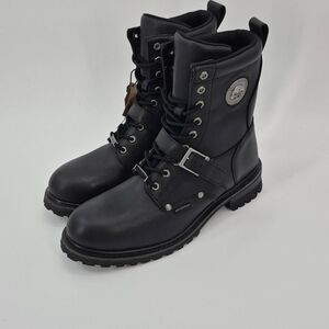 Harley-Davidson Men's Leather Skull Riding Moto Boots Size 13 Black